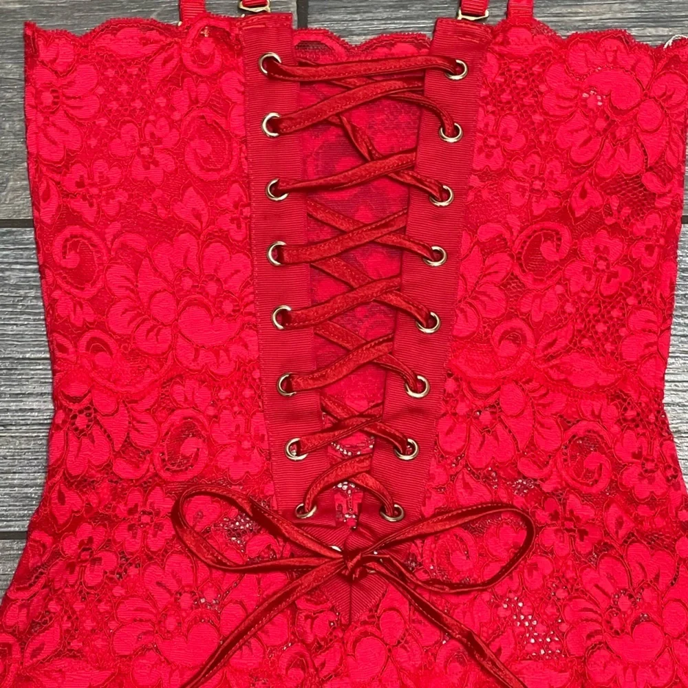 NWT $98 We Are HAH X Free People Spinster Reversible Bodysuit XS Siren Red Top